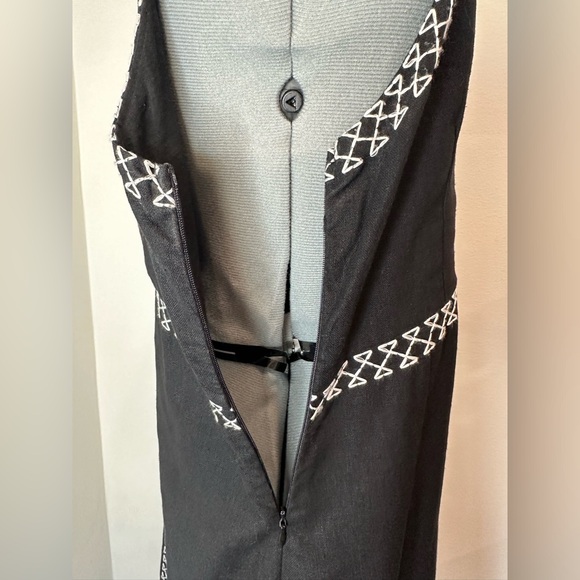 Rachel Zoe Linen Blend Embroidered Stitch Dress - Picture 4 of 9